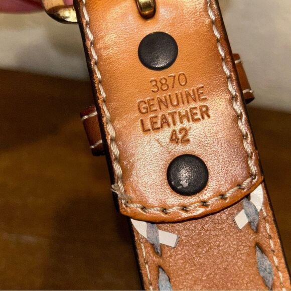 Vintage 3D Embossed Leather Statement Belt - Picture 6 of 8